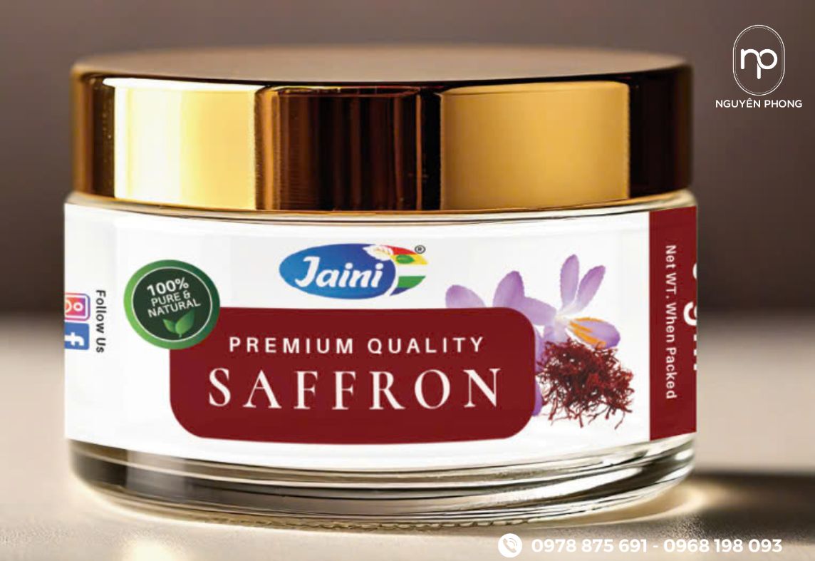 Mẫu tem saffron đẹp sang trọng